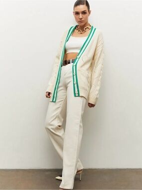 Tenniscore & Old Money Style Cardigan 🎾 Heart Cable Knit